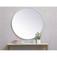 thumbnail image 2 of Metal frame round mirror 39 inch in Silver, 2 of 5