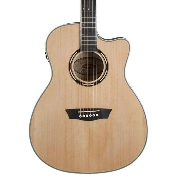 Washburn Apprentice 5 Series AG40CEK Grand        Auditorium Cutaway Acoustic Guitar, Rosewood      Fretboard, Natural