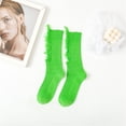 thumbnail image 2 of QASIEATN Popular Stockings for Women Socks Women Beggar Shabby Ripped Hole Socks Ribbed Knit Fluorescent Solid Color Skateboard Tube Hosiery Fall Fashion Accessories, 2 of 8