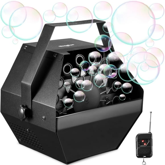 Theefun Machine à Bulles : Machine à Bulles en Métal 750 ml avec Télécommande et Haut Débit, Fabricant de Bulles Automatique à Brancher, Jouets à Bulles pour Fêtes, Mariage, Anniversaire, Intérieur, Extérieur
