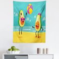 thumbnail image 1 of Avocado Tapestry, Illustration of 2 Avocados Playing Volleyball at the Beach Happy Summer Theme, Fabric Wall Hanging Decor for Bedroom Living Room Dorm, 5 Sizes, Multicolor, by Ambesonne, 1 of 1