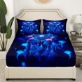thumbnail image 2 of Drap-housse Jellyfish Attrape-Rêves Draps de Lit Simple, Draps Boho Plume Rose Rêveur Animaux Marins Nautiques Ensemble de Literie, Déco Bohème Exotique (Sans Drap du Dessus), 2 of 5