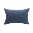 thumbnail image 1 of Cushion Cover Stripe Design Velvet Throw Pillow Case Shell for Sofa 12"x18" Blue, 1 of 7