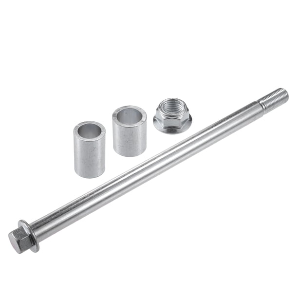 1 Conjunto de Eje Delantero y Trasero con Buje y Tornillo M14 250mm para Moto de Tierra, Scooter, ATV Eje de Rueda Color Plateado