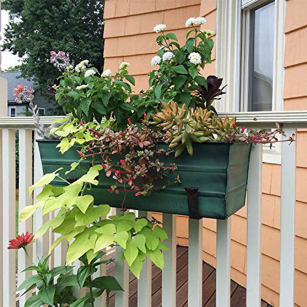 Achla VFB-05-WM Flower Box with Wall Brackets, Green - Medium