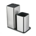 thumbnail image 1 of Portacuchillos y portautensilios - Organizador universal de utensilios de cocina y bloque de cuchillos de diseño rectangular moderno de acero inoxidable, 1 of 5