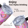 thumbnail image 4 of Butterfly 20oz Stainless Steel Tumbler with Handle and Straw – Insulated Travel Cup with Sliding Lid, 360° Full Wrap Printed Mug for Home, Outdoor & Sports Use, Spring, 4 of 6