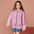 thumbnail image 5 of Hjtefg Girls Zip Up Hooded Jacket, Warm Pullover for Cold Weather, Cozy Casual Outerwear with Brushed Interior, Comfortable Straight Sleeve Design,Color: Pink Size: 5-6 Years, 5 of 9