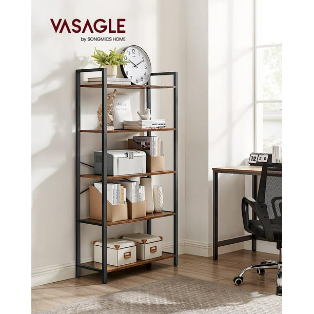 VASAGLE 5Tier Storage Rack Bookshelf Bookcase for Living Room Office