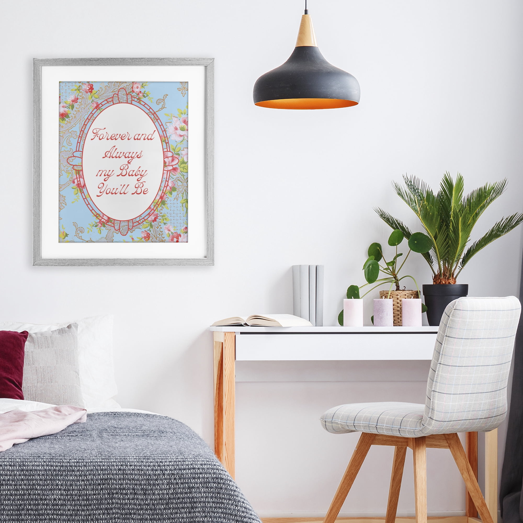 Stupell Industries Forever And Always My Baby Gray Framed Print Under Glass, design by Lil' Rue