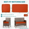 thumbnail image 4 of Pakunoda 3Pcs Patio Cushion Covers 4-Seater Outdoor Cushion Slipcovers Replacement with Zipper for Garden Couch Wicker Rattan Sofa Furniture, Cover Only, Orange, 4 of 6