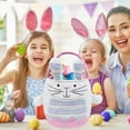 thumbnail image 5 of Easter Basket Stuffers Gift for Toddler Girl Boy,Easter Bunny Basket - Blue Tote Bag for Easter Egg Hunts, Candy Storage, and Party Decor, 5 of 7