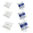 thumbnail image 2 of VONKY Ring Cushion Satin Ribbons Bowknot Rings Pillow Full Filling Exquisite Easy Matching Wedding Accessory Jewelry Shop Bridal White 10*10cm, 2 of 9