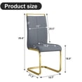 thumbnail image 4 of TesNus Dining Chairs Set of 2 Dark Gray PU Leather Golden C-Shaped 39.4 Inch for Kitchen, 4 of 9