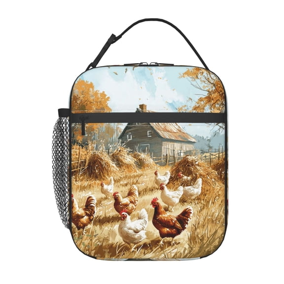 Chicken Lunch Box Reusable Portable Lunch Bag Tote Bag for Work Picnic Hiking