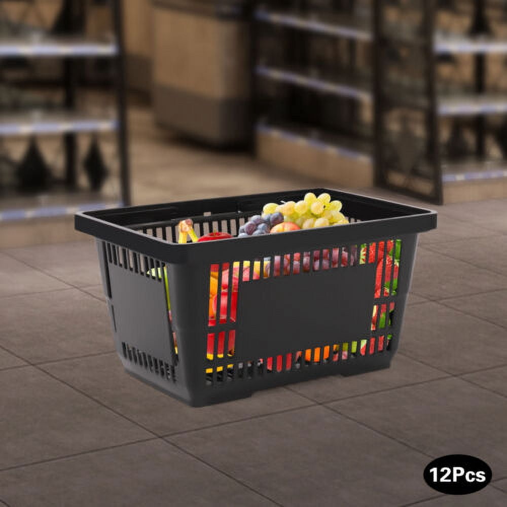 Shopping Basket Black  17*9*12 inch Size Convenient Sundries 12 Packs 21L