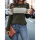 thumbnail image 4 of Blusas de Larga con Bloques de Color para Mujer, Conjuntos de Otoño, Suéteres de Invierno y Moda de Principios de Otoño. Verde XL, 4 of 9