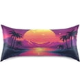 thumbnail image 3 of GZHJMY Satin Pillowcase for Hair and Skin Breathable Slip-Cool, Wrinkle-Resistant Soft and Smooth 20x30In Single Side Envelope Opening Without Zipper Pink Purple Sunset, 3 of 7