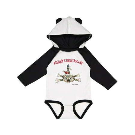 

Inktastic Merry Christmouse Cat in Santa Hat Gift Baby Boy or Baby Girl Long Sleeve Bodysuit