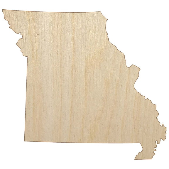 Missouri State Silhouette Wood Shape Unfinished Piece Cutout Craft DIY Projects - 4.70 Inch Size - 1/8 Inch Thick