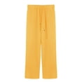 thumbnail image 1 of IDALL Lounge Pants Women Business Casual Pants Ladies' Fashionable And Simple Spring And Versatile Drawstring Casual Pants Wide Leg Pants Woman Summer Pants Yellow 2XL, 1 of 3