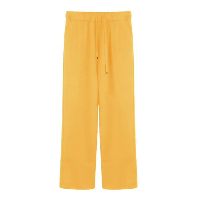IDALL Lounge Pants Women Business Casual Pants Ladies' Fashionable And Simple Spring And Versatile Drawstring Casual Pants Wide Leg Pants Woman Summer Pants Yellow 2XL