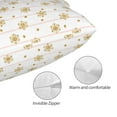 thumbnail image 3 of KLL Gold Snowflake Stripes Pillow Covers Envelope Closure,Super Soft and Cozy Fuzzy Fleece Pillow Case Cover 20"x30", 3 of 5