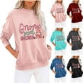 thumbnail image 3 of Valentine's Day Sweatshirt for Women Long Sleeve Crew Neck Casual Pullover Tops with Pockets Graphic Printed Cute Shirt(Mint Green,XXL), 3 of 3