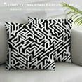 thumbnail image 3 of Ullo0ord  Black White Stripes Pillowcases Lines Circuit Motif Maze Geometric Labyrinth Throw Pillow Covers Cushion Square for Men Women Sofa Bed  22x22in, 3 of 5