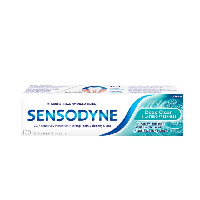 Sensodyne Deep Clean Daily Toothpaste for Sensitive Teeth, Mint, 100ml