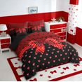 thumbnail image 2 of Erosebridal Happy Valentine's Day 7pcs Bedding Comforter Set,Red Bowknot Loves Queen Bedding Sets For Girls Kids,Reversible black, 2 of 7