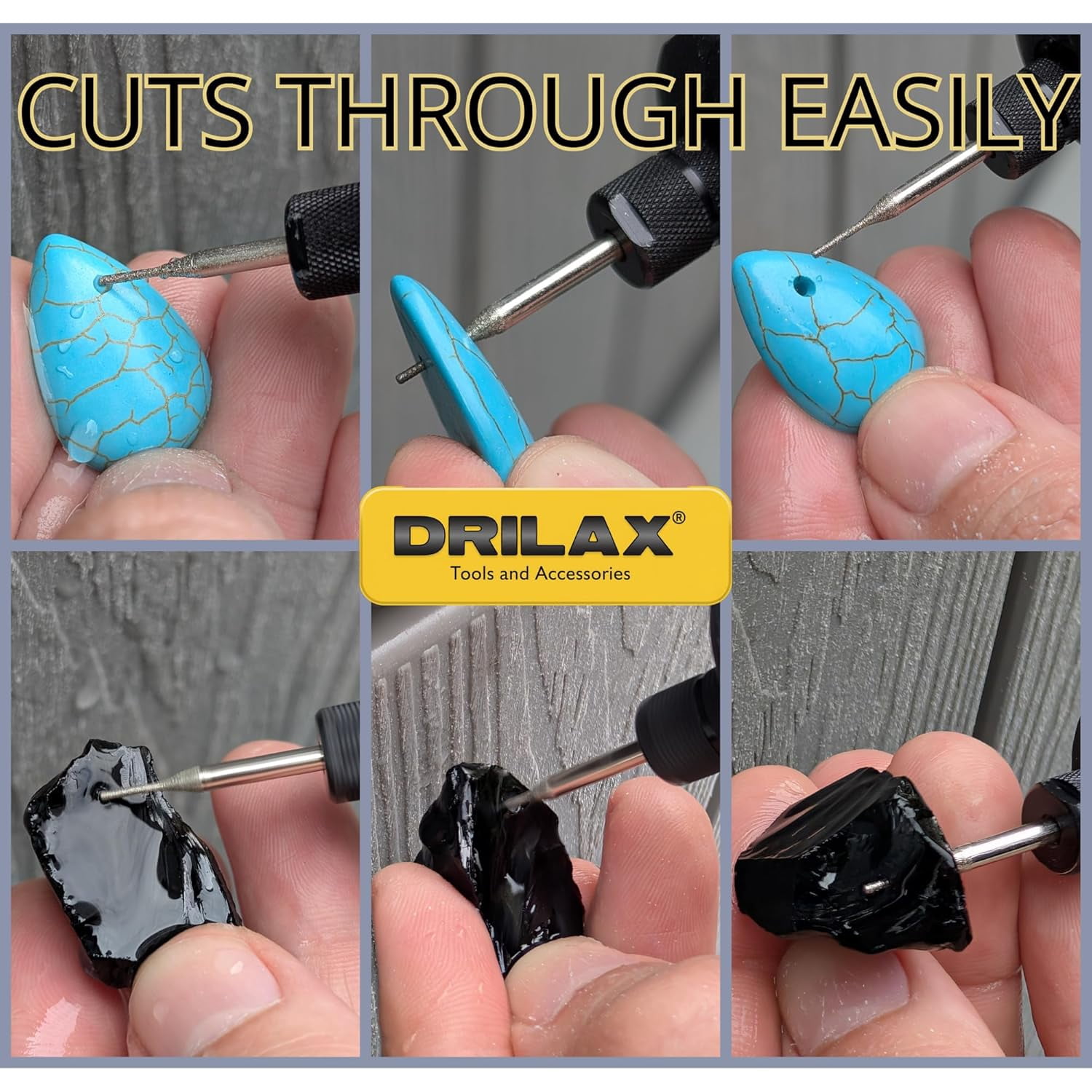 Drilax 30 Pack 1 mm Diamond Drill Bits for Jewelry, Beach Glass, Shells, Gemstones, Lapidary