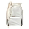 thumbnail image 5 of Wenini Womens Skirts Solid Mini Summer Skirt Belt Bodycon Zipper Evening Casual Loose Fashion Leather Skirt White XXXL, 5 of 5
