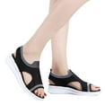 thumbnail image 4 of EQWLJWE Guess Sandals for Women Mesh Wedges Sandals Open Toe Breathable Comfort Hollow Out Casual Lightweight Sandals for Dance Performance, 4 of 5