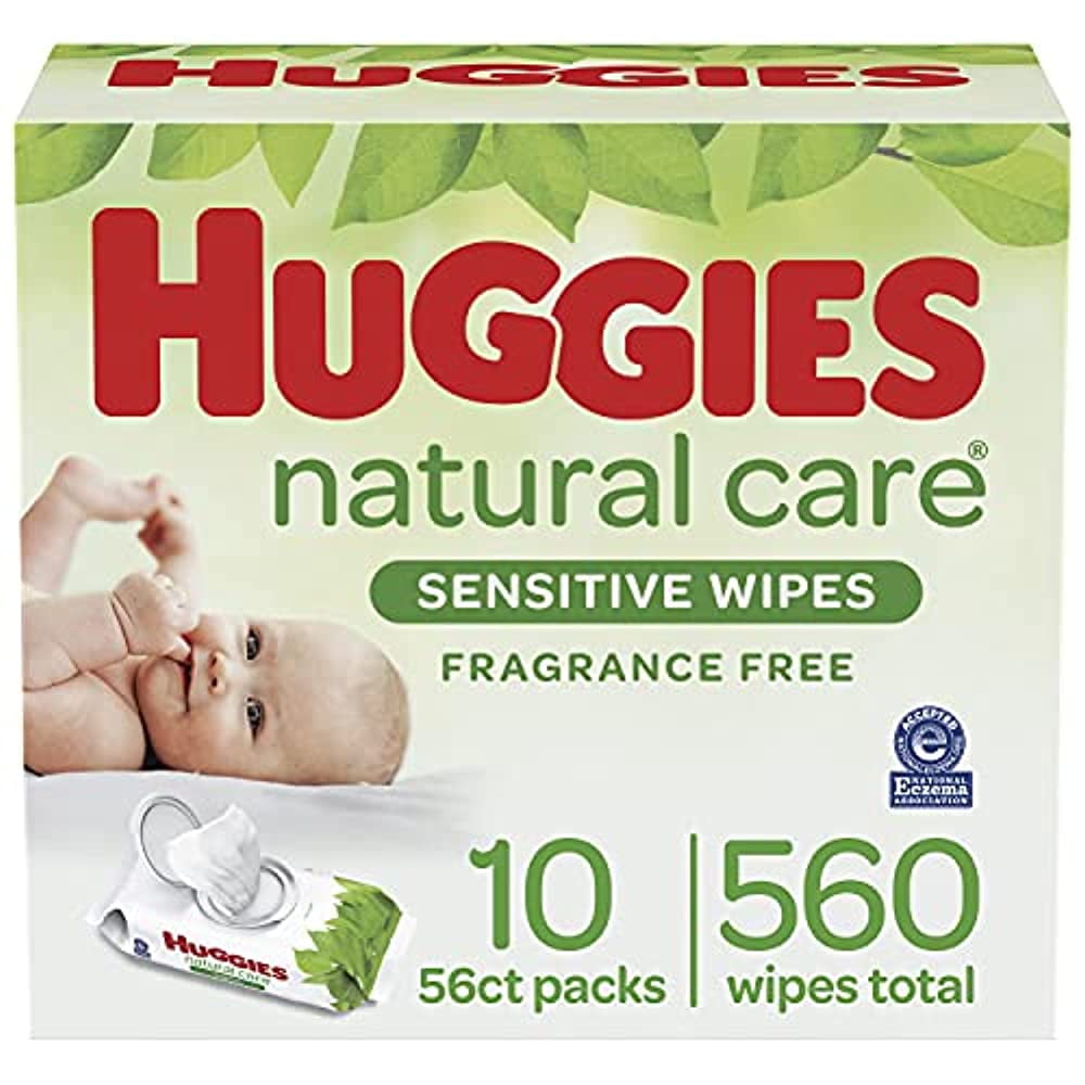 HUGGIES Natural Care Unscented Baby Wipes Flip-Top 10 Piece Set 
