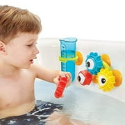 Yookidoo Kids Bath Toy - Spin N Sort Water Gear - Childrens Sensory Water Wheel Set That Attaches to Any Size Tub - Includes Suction Cups, 3 Googly Eye Gears, and Pourers