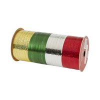 Holiday Time 4 Red, Green, Gold Curling Ribbon Rolls, 150'