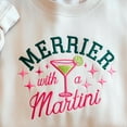 thumbnail image 2 of Embroidered Merrier With A Martini Sweatshirt, Funny Christmas Cocktail Tee, Holiday Drinking Shirt, Festive Martini Top, Xmas Party Sweater, 2 of 5