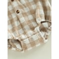 thumbnail image 7 of Bagilaanoe Newborn Baby Girl Boy Oversized Romper Shirts Plaid Print Long Sleeve Bodysuit 6M 12M 18M 24M Infant Casual Tee Tops, 7 of 7