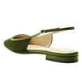 thumbnail image 2 of FSJ Women Comfort Square Closed Toe Slingback Flats Shiny Two Toned Flats Sandals Slip On Block Low Heel Office Fashion Dressy Shoes Size 6 Green, 2 of 4