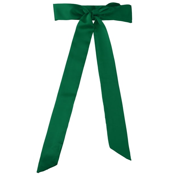 Bufanda flaca de mujer Color sólido Bufandas largas puras Pañuelo para el cuello Verde oscuro 196*5cm/77.17*1.97 inches(L*W)