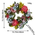thumbnail image 5 of Godderr Peony Small Silk Flower Blossoms Wreath Door Decoration Garland Simulation Decoration Wreath 15.75inch, 5 of 6
