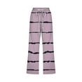 thumbnail image 4 of WXLWZYWL Clearance Items Free Shipping Summer Linen Capris for Women Striped 2024 Casual Summer Wide Leg Pants Drawstring Elastic High Waist Jogger Travel Beach, 4 of 5