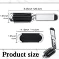 thumbnail image 2 of OPALESQUE 2 Pcs Folding Hair Brush with Mirror Portable Mini Hair Brush Small Compact Pocket Comb for Family Travel Car Gym Wig Bag Purse Gift (Silver), 2 of 7