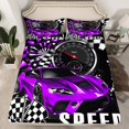 thumbnail image 1 of Erosebridal Cool Speed Racing Fitted Sheet Queen, Checkered Fitted Sheet Set Queen, Car Sports Decor, 3 Pieces（No Top Sheet）, 1 of 6