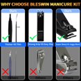 thumbnail image 5 of Manicure Set Pedicure Kit, 16 Pcs Stainless Steel Nail Clippers Set, Professional Nail Care Tools Grooming Kit with Portable Travel Leather Case for Men Women Black, 5 of 6