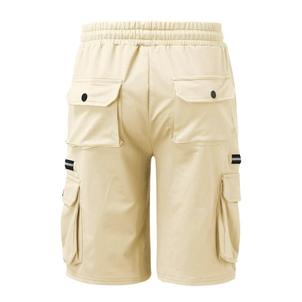 nsendm Mens Shorts Adult Male Shorts Half Pants for Men Multi Pocket Cotton Pants Summer Zipper Casual Overalls Men s Five Point Men s pants Men 15763 Khaki 3XL Walmart