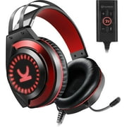 Vankyo Over-Ear Gaming Headset with Noise Canceling Mic and Memory Foam Ear Pads, Black