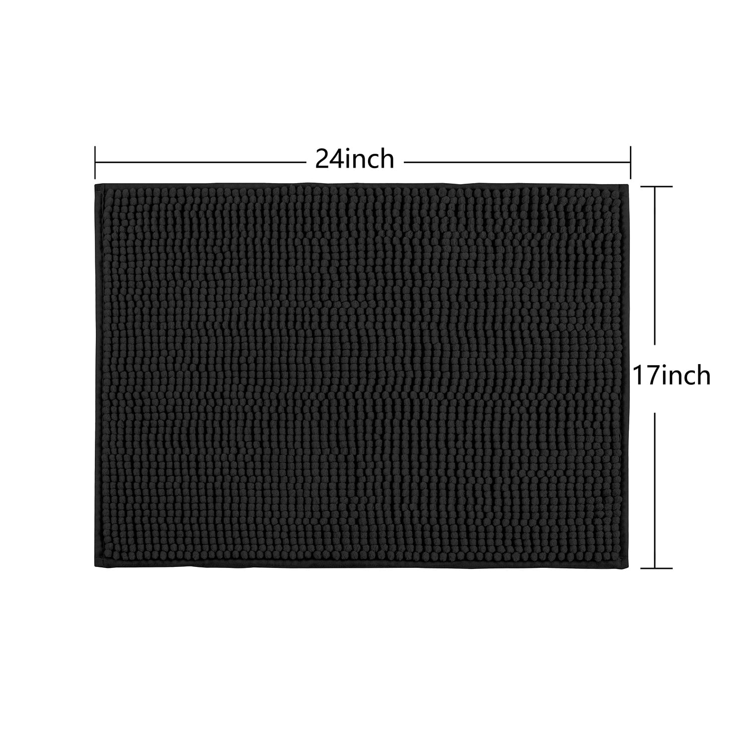 Mainstays 17-Piece Ikat Damask Print Polyester/Ceramic Shower Curtain & Bathroom Accessory Set, Black