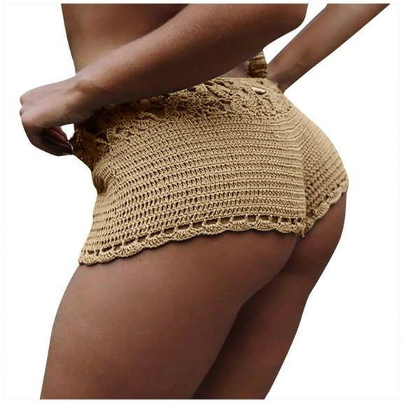 IROINNID Women's Summer Hollowing Out Super Mini Shorts Beach Outwear